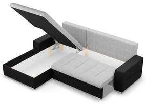 Rohová rozkladacia sedačka AURORA ľavá sivá / čierna