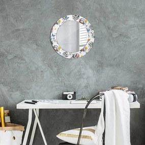Okrúhle ozdobné zrkadlo na stenu Motýľ fi 50 cm