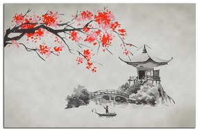 Obraz na plátne - Tradičné ilustrácie Japonsko 160A (90x60 cm  )