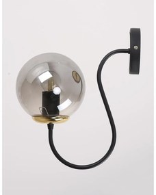 Čierno-sivé nástenné svietidlo ø 15 cm Oslo – Squid Lighting