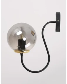 Čierno-sivé nástenné svietidlo ø 15 cm Oslo – Squid Lighting