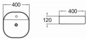 Mexen ZITA UMÝVADLO, 40x40 CM, biela, 21874000