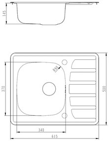 ALVEUS SETA265 - Kuchynský drez ZOOM+drezová batéria RIVIERA 14,8 cm satin/chróm