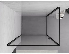 Mexen Exo, sprchovací kút s krídlovými dverami 70 x 100 cm, 6mm číre sklo, čierny profil, 8181-070-100-70-00