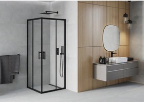 Mexen Rio, štvorcový sprchový kút 70 x 70 cm, 6mm číre sklo, čierna matná, 860-070-070-70-00