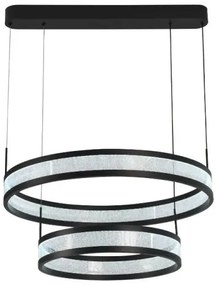 LED Stmievateľný luster na lanku LED/70W/230V čierna + diaľkové ovládanie