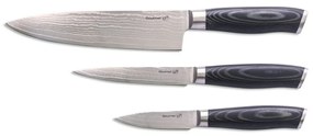 Súprava nožov G21 Gourmet Damascus v bambusovombloku, 3 kusy + brúsny kameň