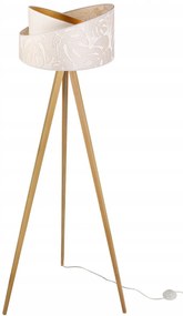 Stojacia lampa Werona 7, 1x krémové textilné tienidlo so vzorom, g, n