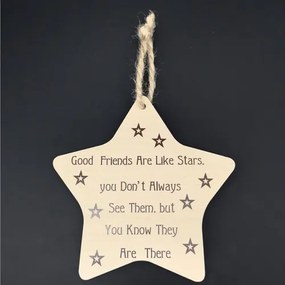 AMADEA Drevená dekorácia hviezda Good Friends Are Like Stars ..16cm