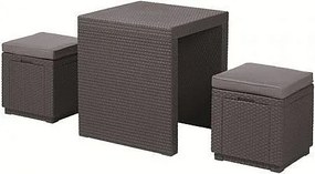Deokork Záhradný ratanový taburet CUBE (antracit) ZADARMO PODUŠKA