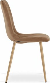 AKCIA Hnedá zamatová stolička LAVA ALMOND BROWN II. akosť