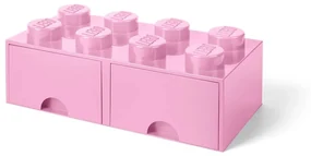Svetloružový úložný box s dvoma zásuvkami LEGO®
