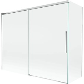 Mexen Rox, 2-krídlová posuvná vaňová zástena 190 + 80 x 150 cm, 8mm číre sklo, chrómový profil, 8C9-190-080-01-00
