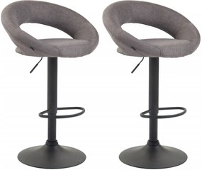 2x Barová stoličkaOlinda - látka, čierny rám - sivá