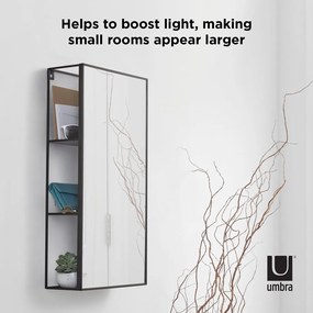 Nástenné zrkadlo s poličkou 30x62 cm Cubiko - Umbra