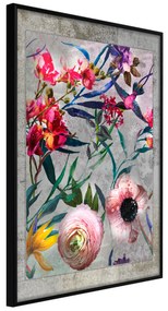 Artgeist Plagát - Rustic Flowers [Poster] Veľkosť: 40x60, Verzia: Čierny rám s passe-partout