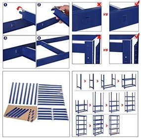 Policový regál SONGMICS 150 x 75 x 30 cm - GLR30Q