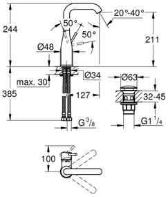 GROHE 23799001 - Umývadlová batéria ESSENCE veľkosť L lesklý chróm