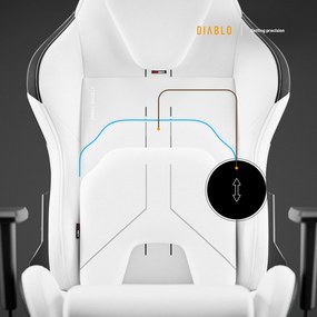 Biele herné kreslo Diablo X.One Prime, Normal Size, Ghosted White