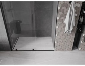 Mexen Velar, posuvné dvere do otvoru 160x200 cm, 8mm číre sklo, čierna matná, 871-160-000-01-70