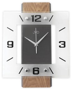 Drevené sklenené tiché hodiny JVD NS22016/78, 35cm