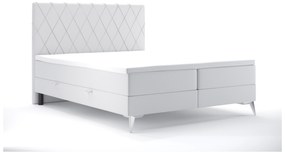Manželská posteľ Boxspring 180 cm Miror (biela ekokoža) (s úložným priestorom). Vlastná spoľahlivá doprava až k Vám domov. 1044252