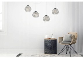 Závesné svietidlo Crystal Spider, 4x strieborné krištáľové tienidlo, (chrómové uchytenie), w