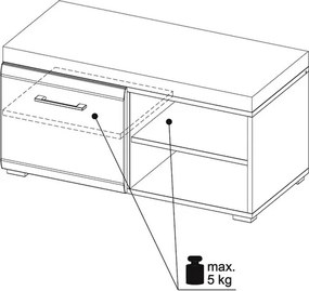 Botník Funny, dub strieborný/biely