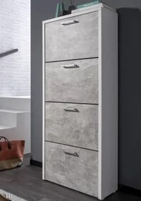 Botník Fulda, biely / šedý betón, výška 152 cm%