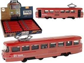 LEAN TOYS Kovový vlak, trecí pohon - červená