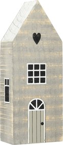 Dekorácia Snehový domček 19cm white grey