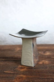 Krémovostrieborný stojan na sviečku Cappucino 10cm