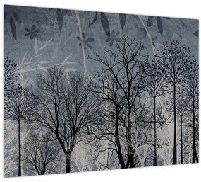 Obraz - Siluety stromov s listami (70x50 cm)