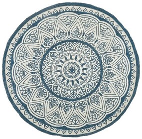 Okrúhly jutový koberec ⌀ 120 cm modrý ANADERE Beliani