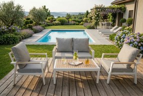 Sada zahradního nábytku pro 4 osoby Houseland Aurora bílá/šedá