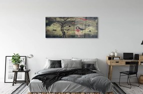 Obraz plexi Strom vtáky mraky dievča rocková 120x60 cm