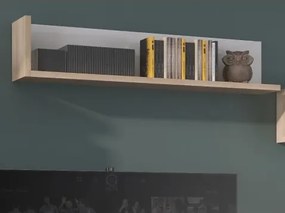 Nástenná polica Lyon 120 cm, dub artisan/biela lesk%