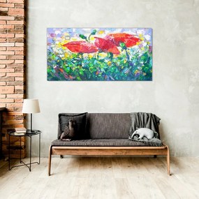 Skleneny obraz Maľovanie kvetín