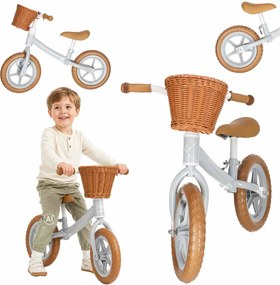 KIK Trike Fix Balance odrážadlo s košíkom, hnedé
