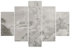 Obraz - Čínska krajina (150x105 cm)