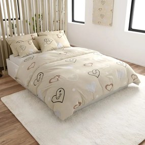 Bavlnené obliečky DEAMON POLY béžové Rozmer obliečky: 70 x 90 cm | 140 x 200 cm