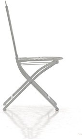 Kovová stolička skladacia Indra - Biela antik