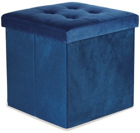 Modrý skladací taburet ZAREX VELVET L