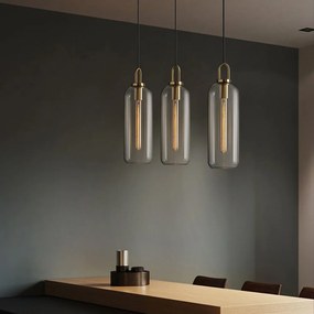 Toolight - Závesné svietidlo zo skla 1xE27 60W APP442-CP, zlatá, OSW-05636