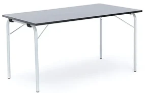 Skladací stôl NICKE, 1400x700x720 mm, linoleum - tmavošedá, galvanizovaný