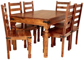furniture-nabytek.cz - Jídelní stůl a židle pro 6 osob z indického masivu palisandr