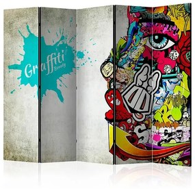 Paraván - Graffiti beauty II [Room Dividers] Veľkosť: 225x172, Verzia: Akustický