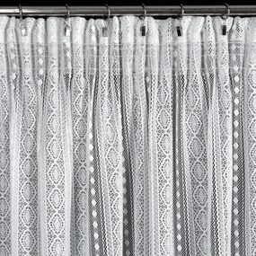 ZÁVES NA PÁSKE ADORA 140X270 CM BIELA
