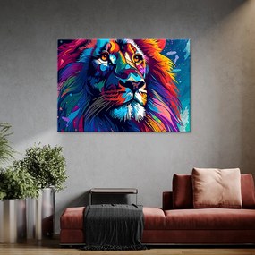 Gario Obraz na plátne Abstraktný farebný lev Rozmery: 60 x 40 cm