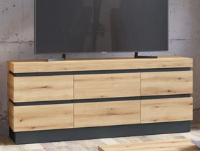 TV skrinka Corte, dub coast/tmavo šedá